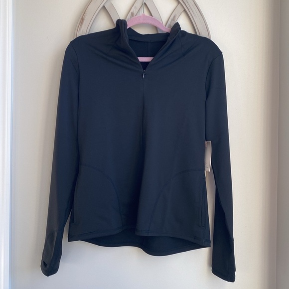 Shadow Sport black Fitted Mock-Neck 3/4 Zip Front Athletic running shirt Medium - Picture 6 of 10